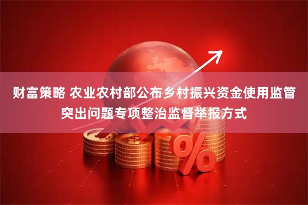 财富策略 农业农村部公布乡村振兴资金使用监管突出问题专项整治监督举报方式