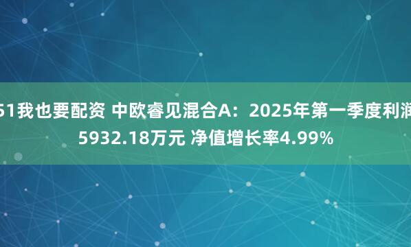 51我也要配资 中欧睿见混合A：2025年第一季度利润5932.18万元 净值增长率4.99%