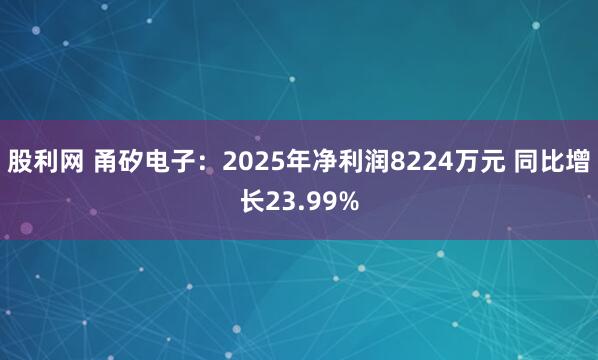 股利网 甬矽电子：2025年净利润8224万元 同比增长23.99%